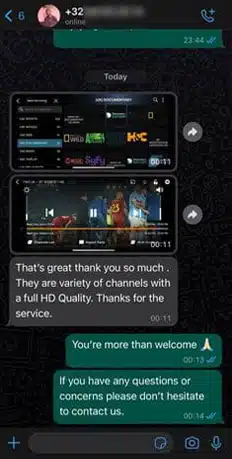 iptv subscription customer review whatsapp proof 1