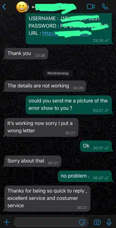iptv subscription customer review whatsapp proof 3