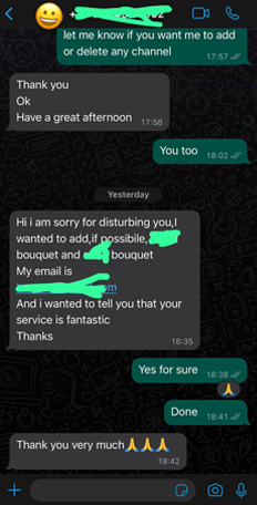 iptv subscription customer review whatsapp proof 7